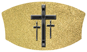 DNSWILL 517 BK SH GD Black 3 Crosses Shimmer Gold Background